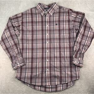 Cinch Shirt Men’s Sz M Red/White Plaid Button Down Long Sleeve Western Rodeo